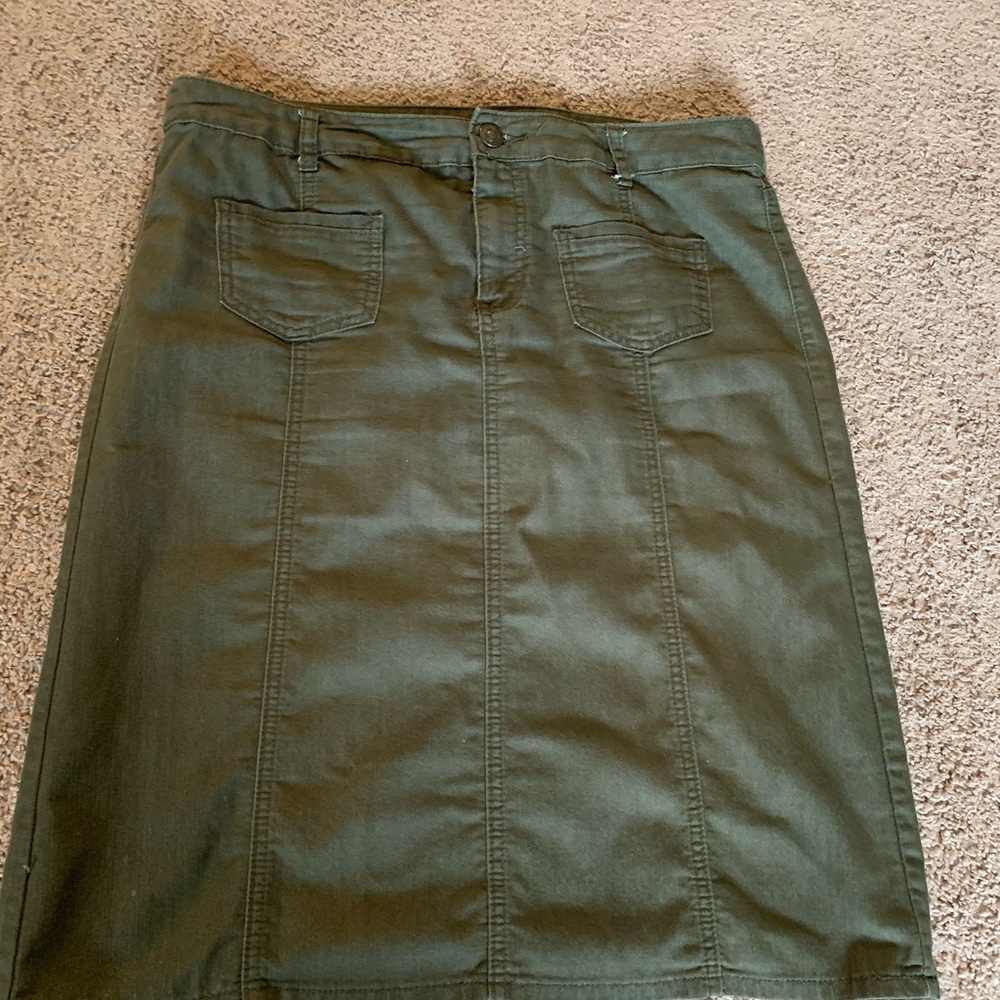 Olive Green Christopher & Banks Women's Skirt